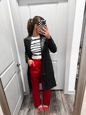 Deluc Red Satin Pant